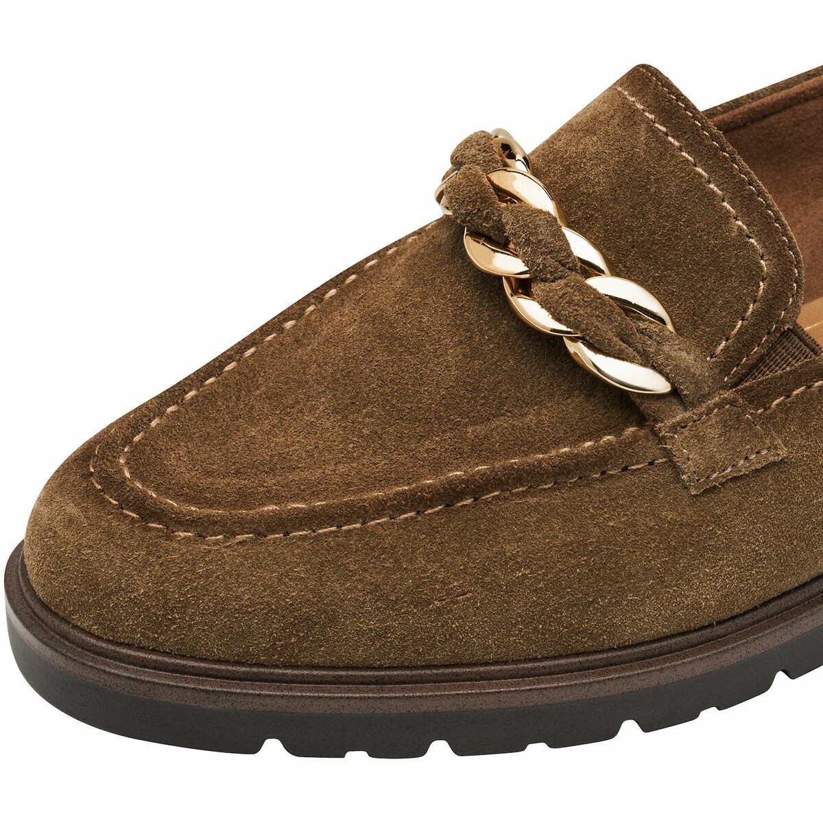 Mocassins en cuir camel, TAMARIS
