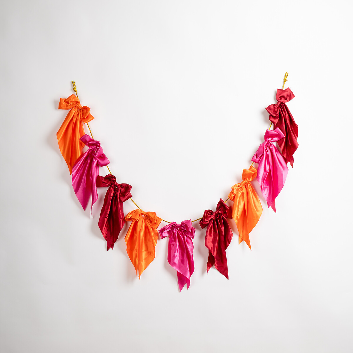 180cm Satin Bow Garland in Multi red, SO'HOME