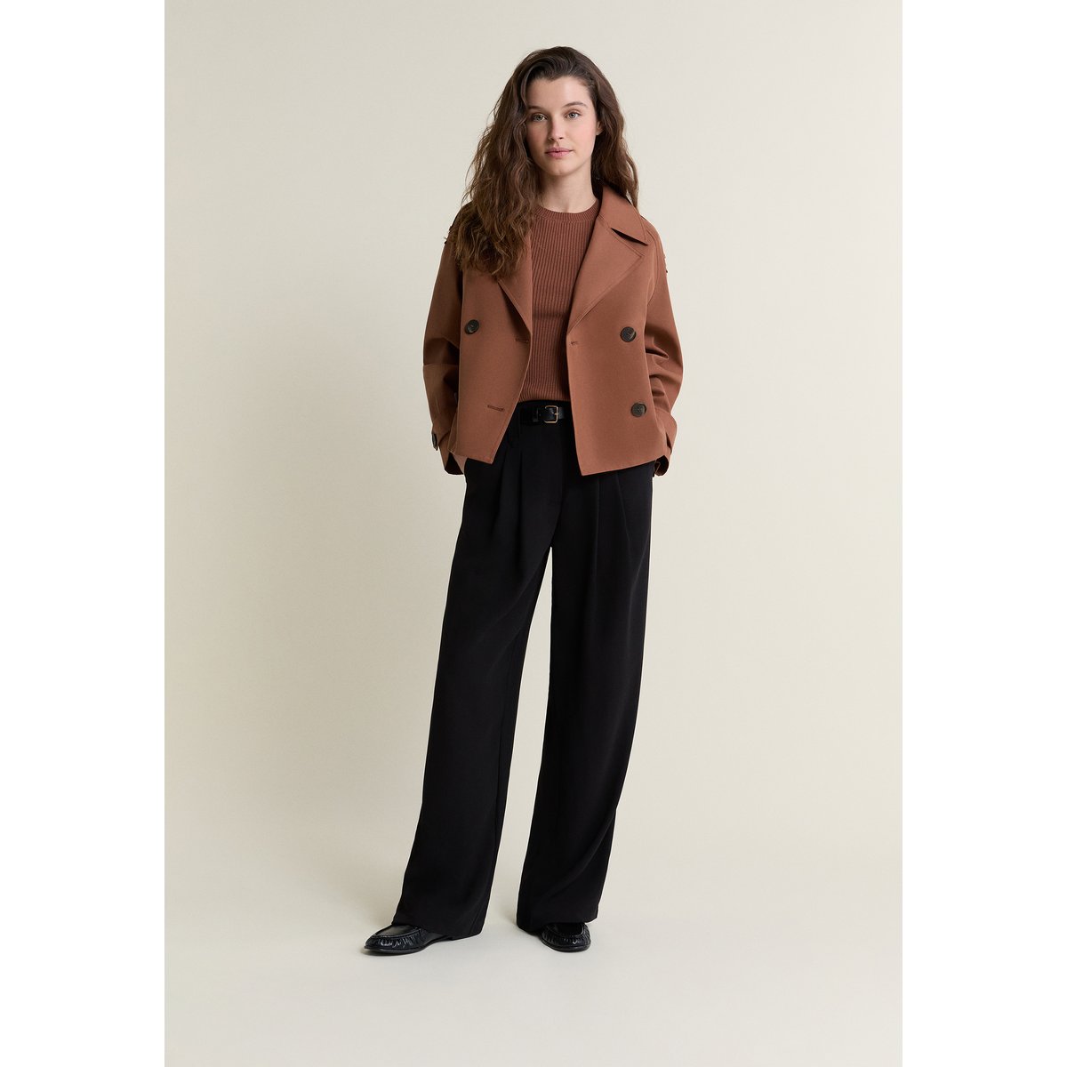 Trench court MINA chocolat, ETAM