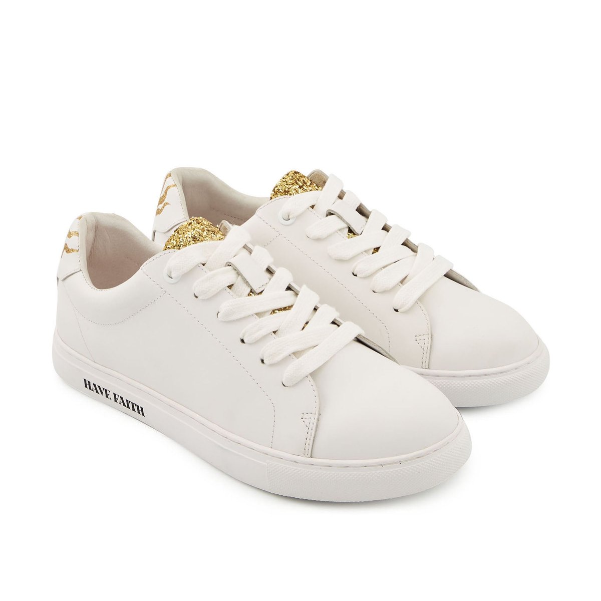 Baskets En Cuir Simone Caroline Drogo Have Faith blanc, BONS BAISERS