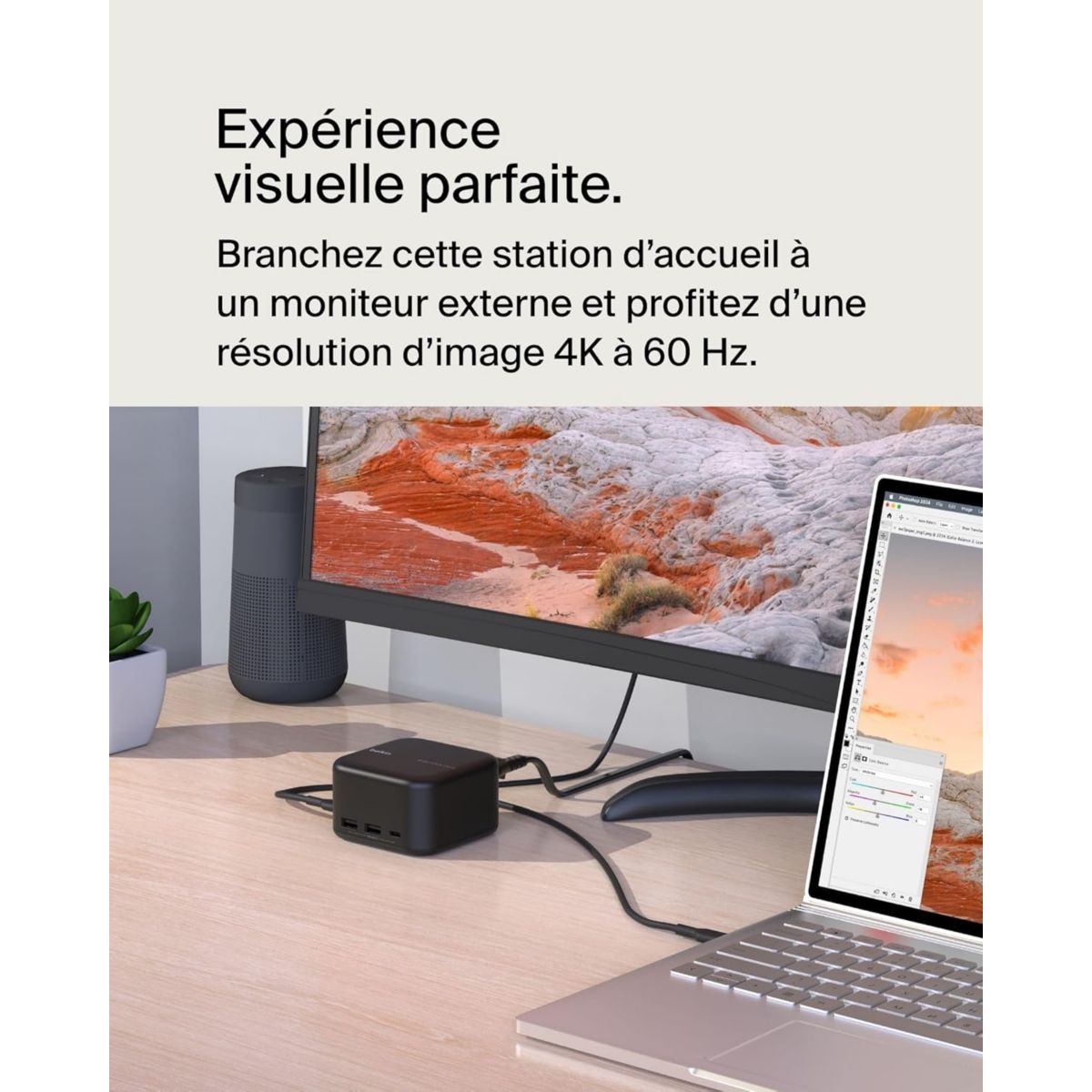 Station d'accueil USB-C 6 en 1 Dock Core 130W couleur unique, BELKIN