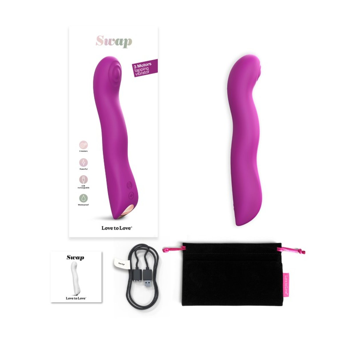 Swap vibromasseur 3 moteurs Violet violet, LOVE TO LOVE