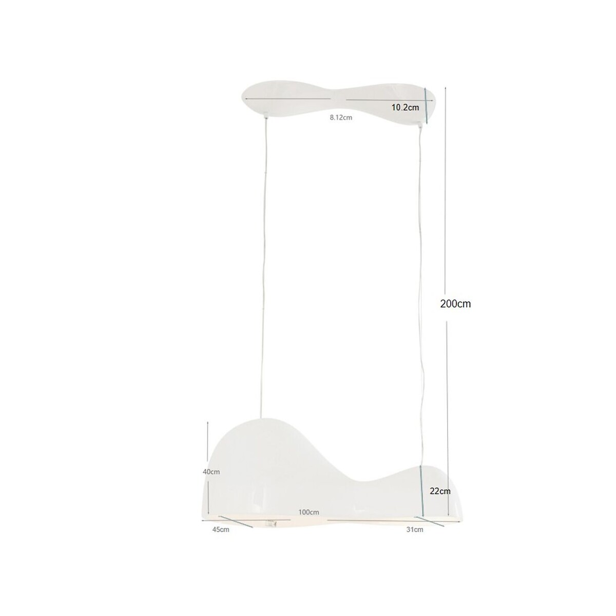 Suspension Cloud Beam Double blanc 100cm blanc, KARE DESIGN