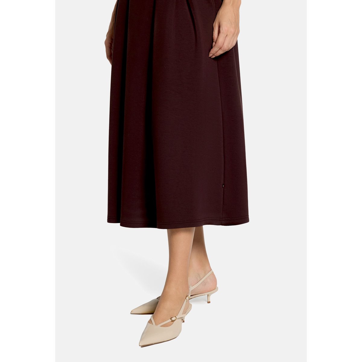 Jupe longueur midi à élastique dark maroon, VERA MONT