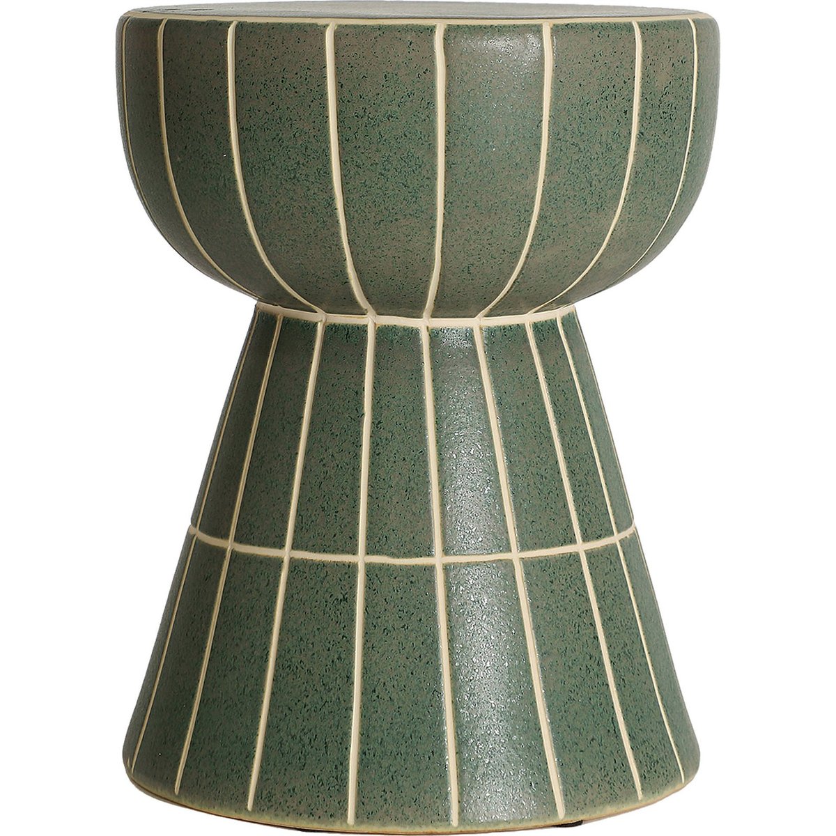 Table d'appoint céramique collection S.TANK vert mat, RECOLLECTION