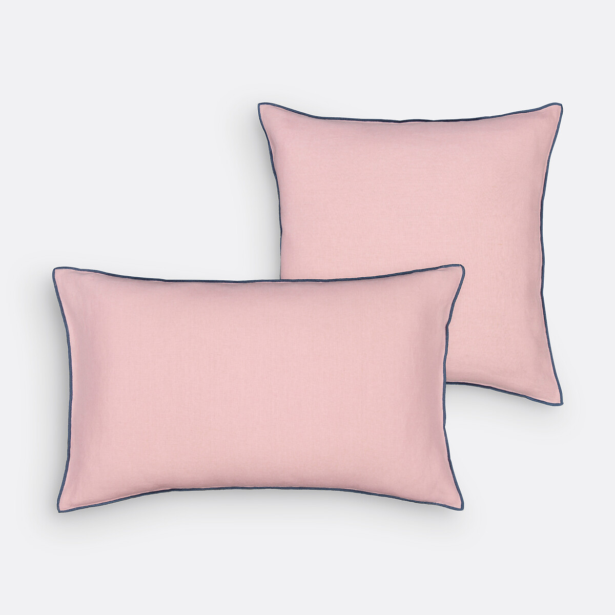 Housse de coussin unie lin/coton, Warna rose, LA REDOUTE INTERIEURS