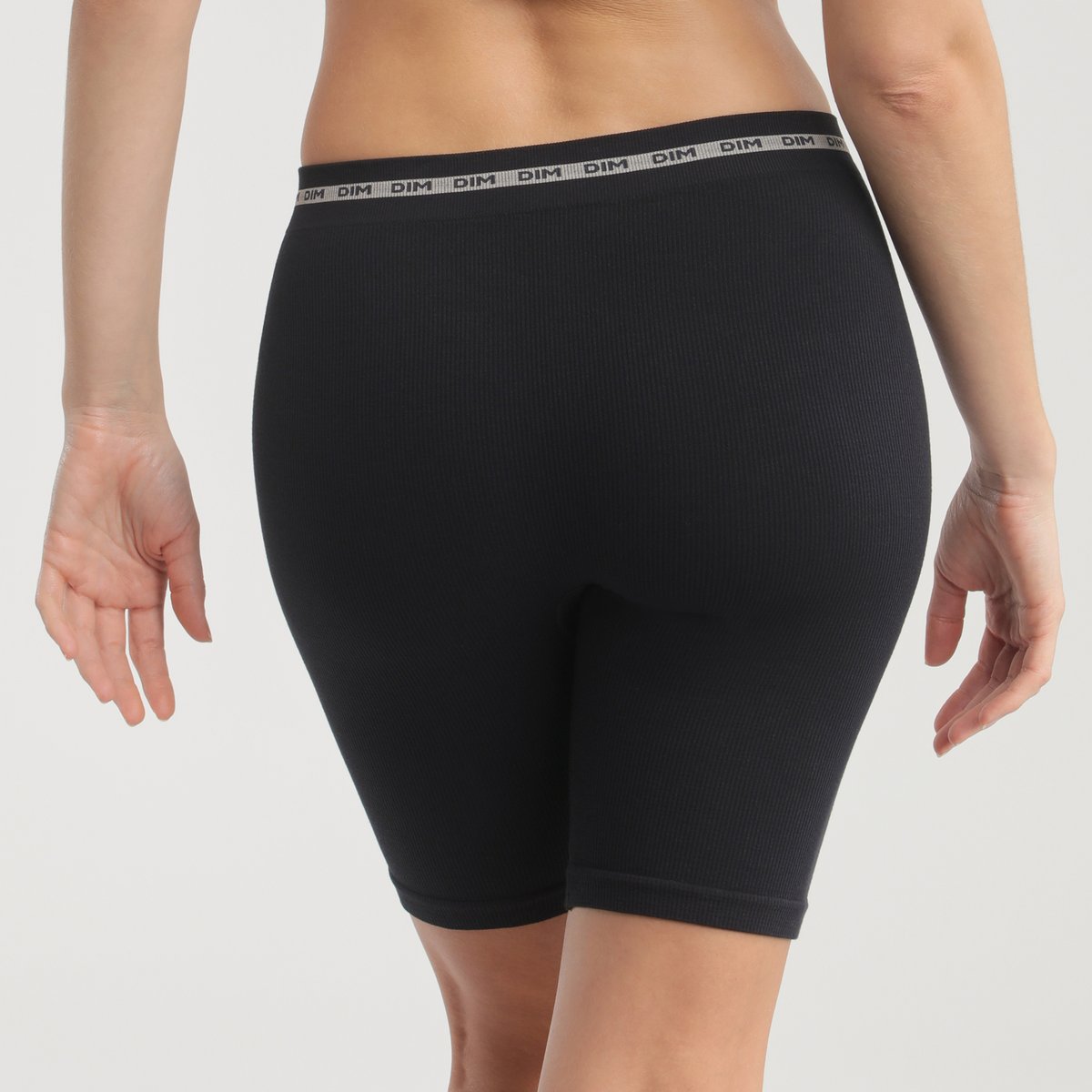 Cycliste en microfibre côtelée Icons Seamless noir, DIM