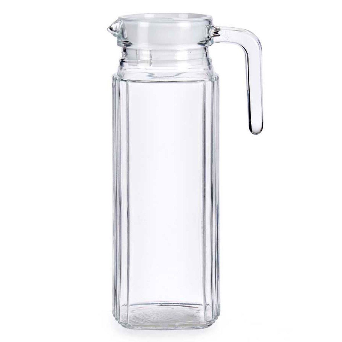 Carafe à Jus de fruits ou eau en verre et bouchon plastique 1L transparent, WADIGA