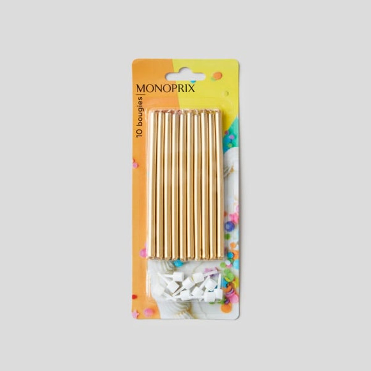 10 bougies laquées couleur unique, MONOPRIX MAISON