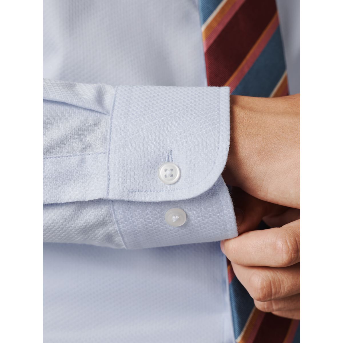 Chemise habillée texturée coton majoritaire bleu, NEXT
