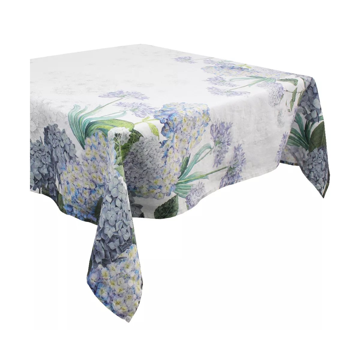Nappe lin & coton antitache JARDIN DE BRETAGNE bleu, GARNIER THIEBAUT