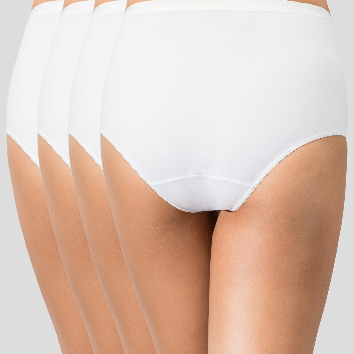 Confezione da 3 + 1 gratuito slip midi in cotone bio blanc + blanc + blanc + blanc, PLAYTEX