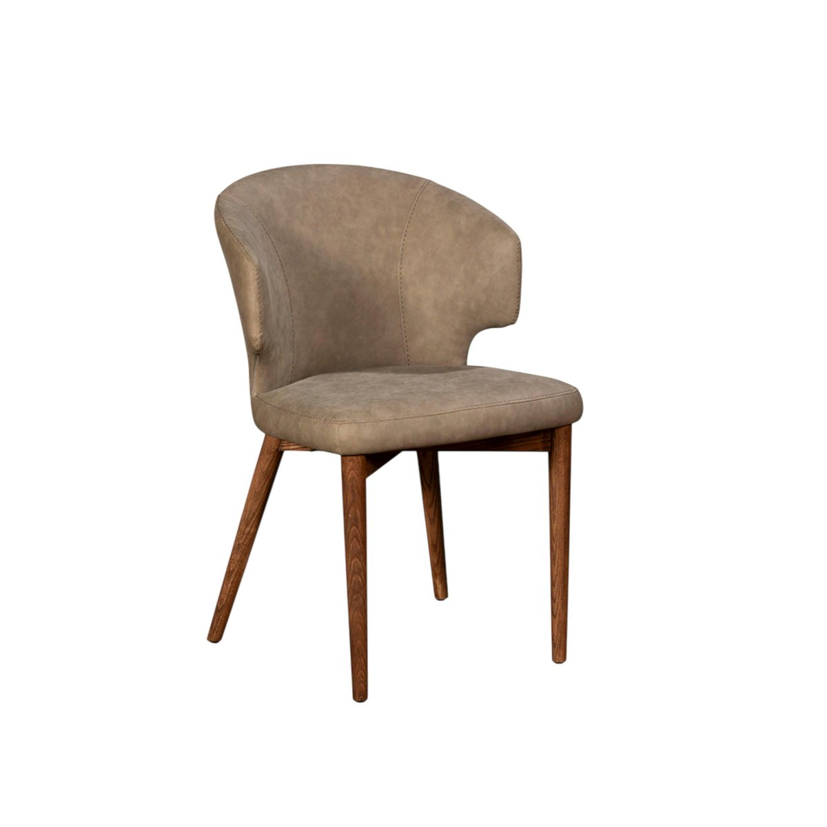 Chaise salle à manger taupe à pieds bois (lot de 2) KYOTO bois naturel, PIER IMPORT