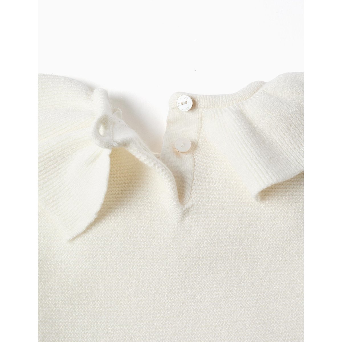 Ensemble pull en maille avec volants + pantalon blanc, ZIPPY