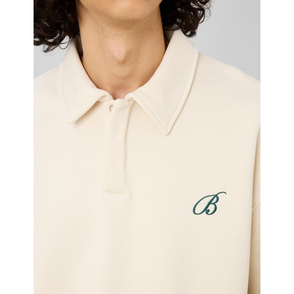 Sweat col polo naturel, BZB