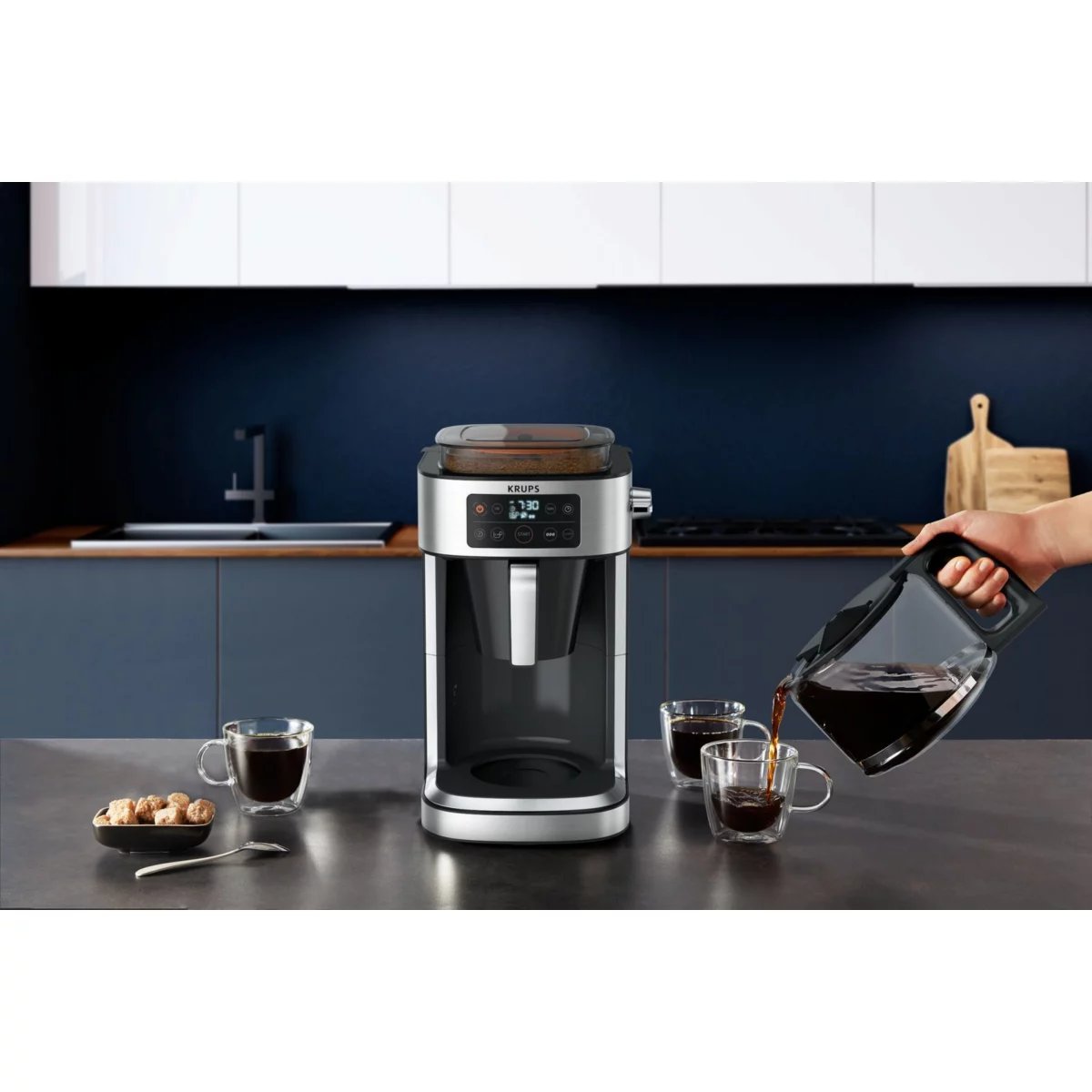 Cafetière Programmable Km760d10 Aroma Partner gris, KRUPS