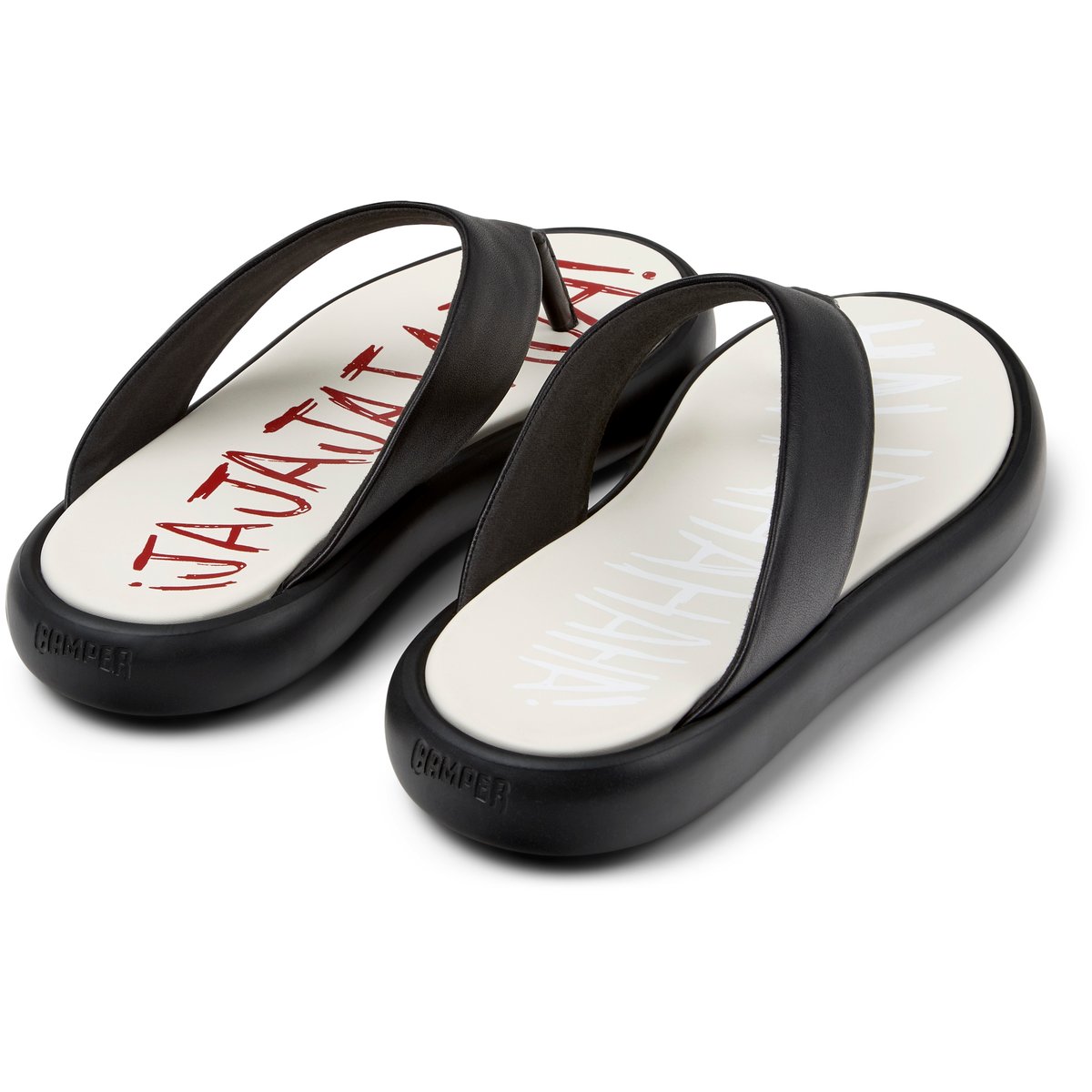 Sandales Pelotas Flota Sandal Twins cuir noir, CAMPER