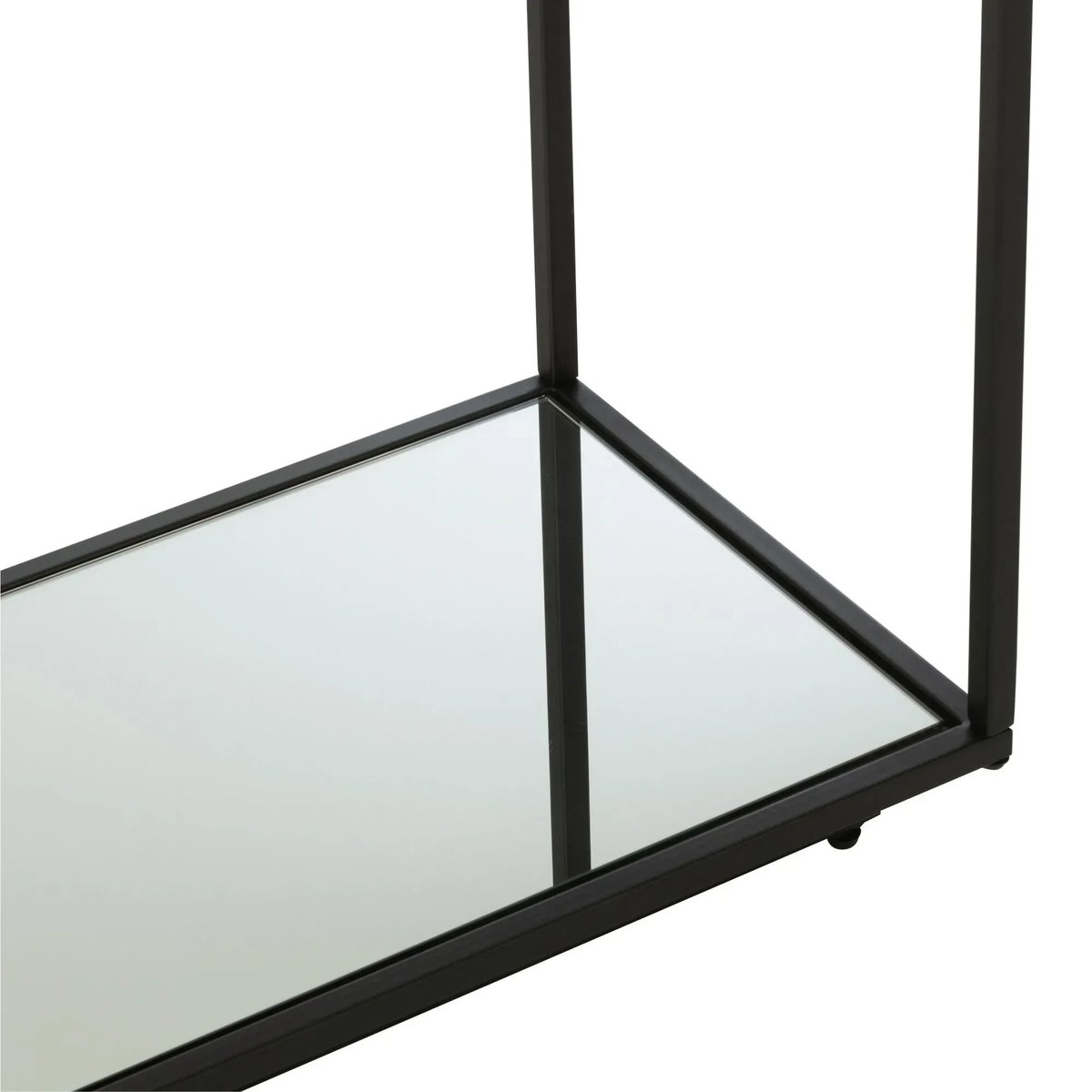 Console design double plateau en verre et métal noir L132 - ORION transparent, HELLIN, DEPUIS 1862