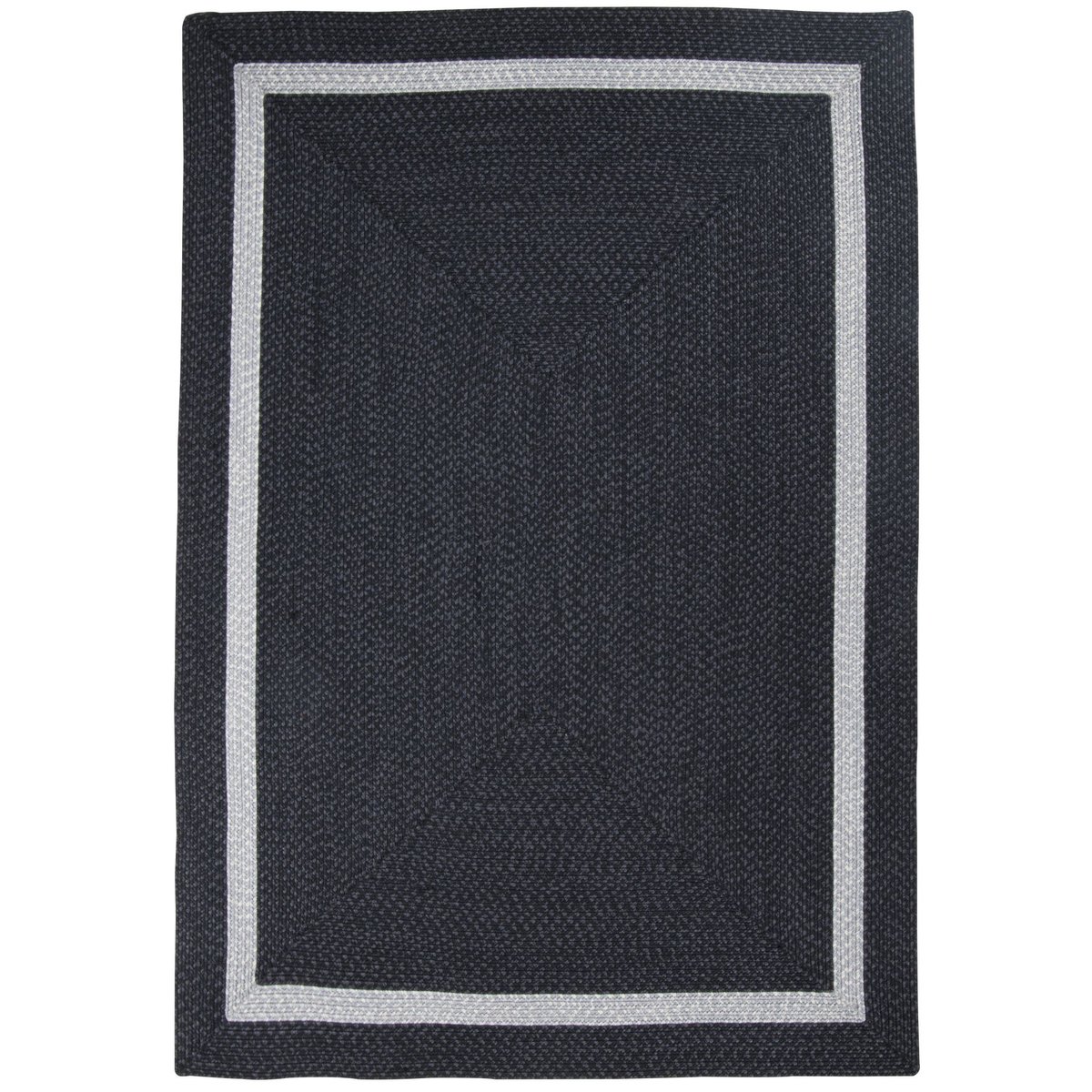 Tapis outdoor et indoor tissé main Benito anthracite, GINO FALCONE