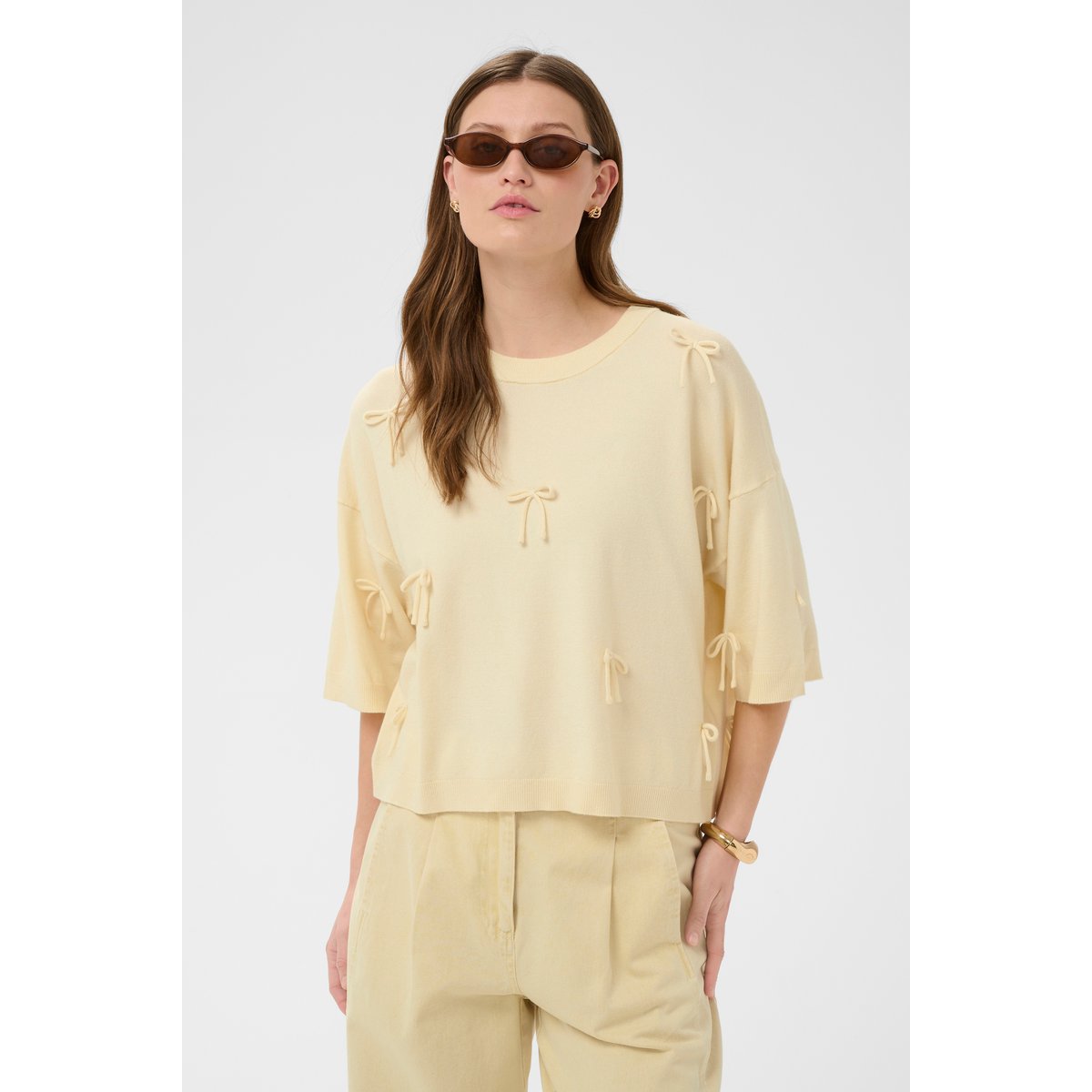 Pullover tricoté blanc turtledove, SOAKED IN LUXURY