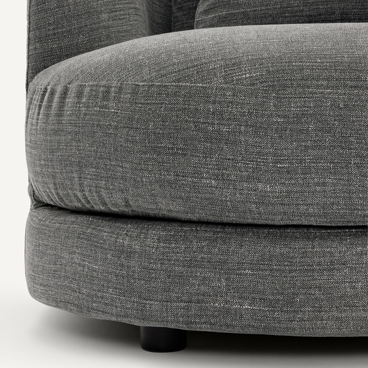 Demi-canapé gauche, arrondi, modulable en coton et lin, TIBERIO anthracite, AM.PM