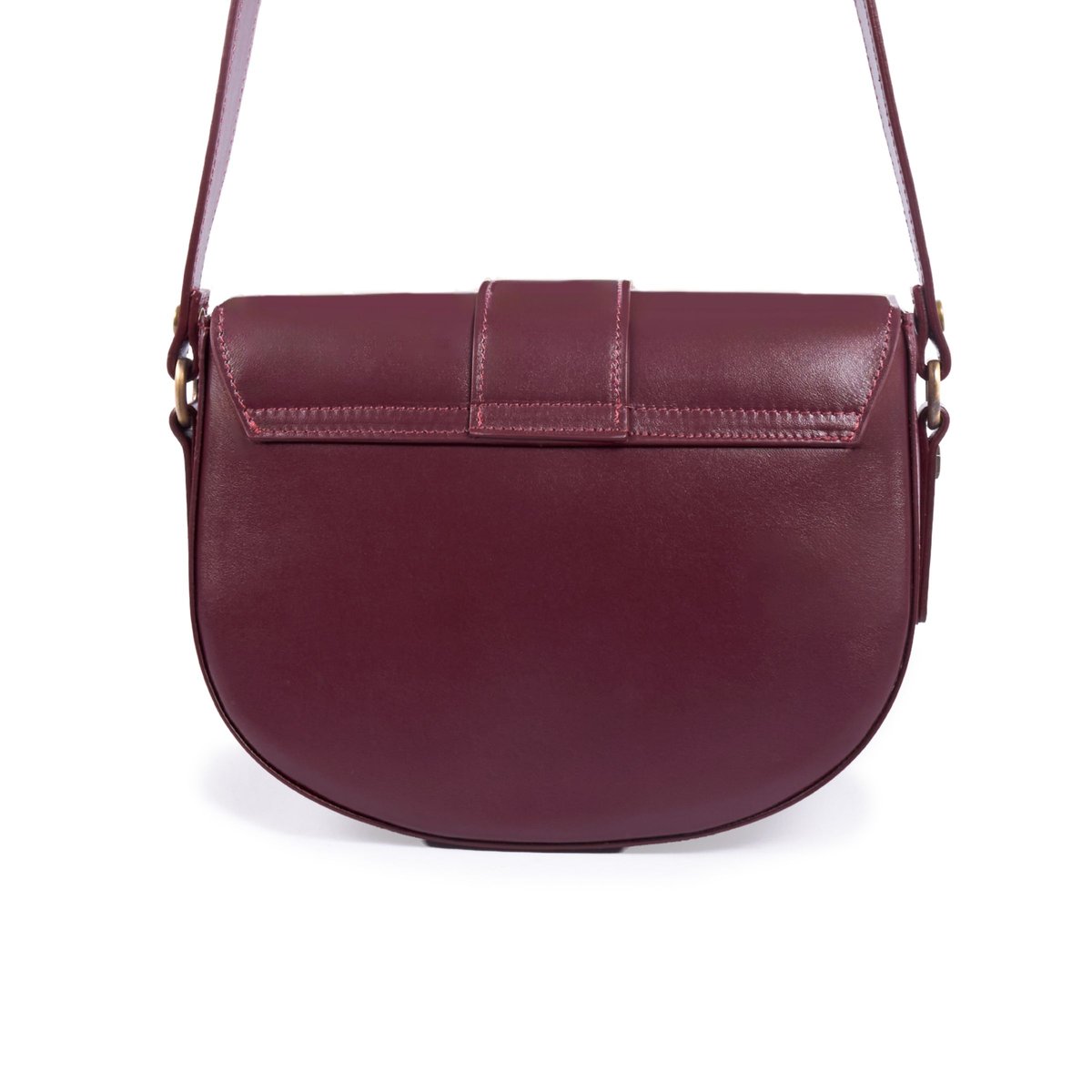 Sac boucle cuir lisse bordeaux, JULES & JENN