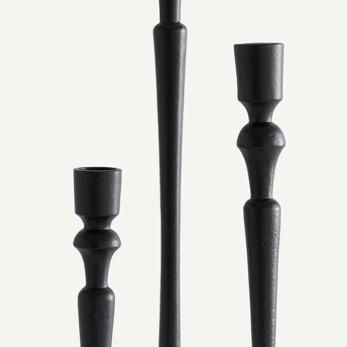 3er-Set Kerzenständer Elans, Aluminiumguss schwarz, AM.PM