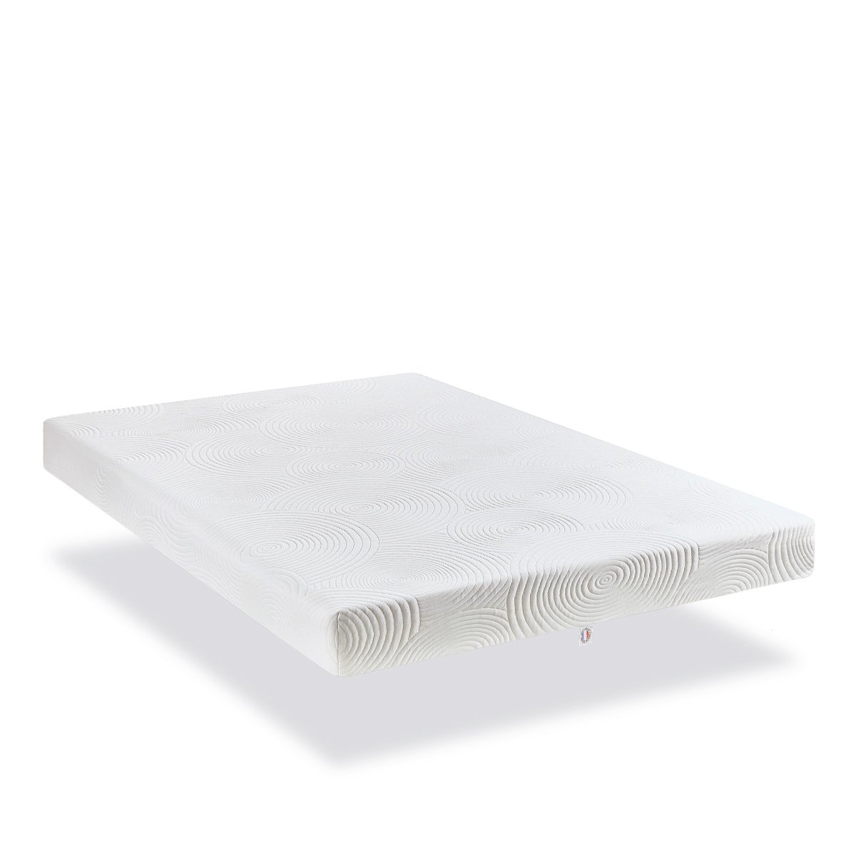Pack Vosges 180x200 cm Matelas Mousse + Sommier Bois + Accessoires blanc, BELLECOUR