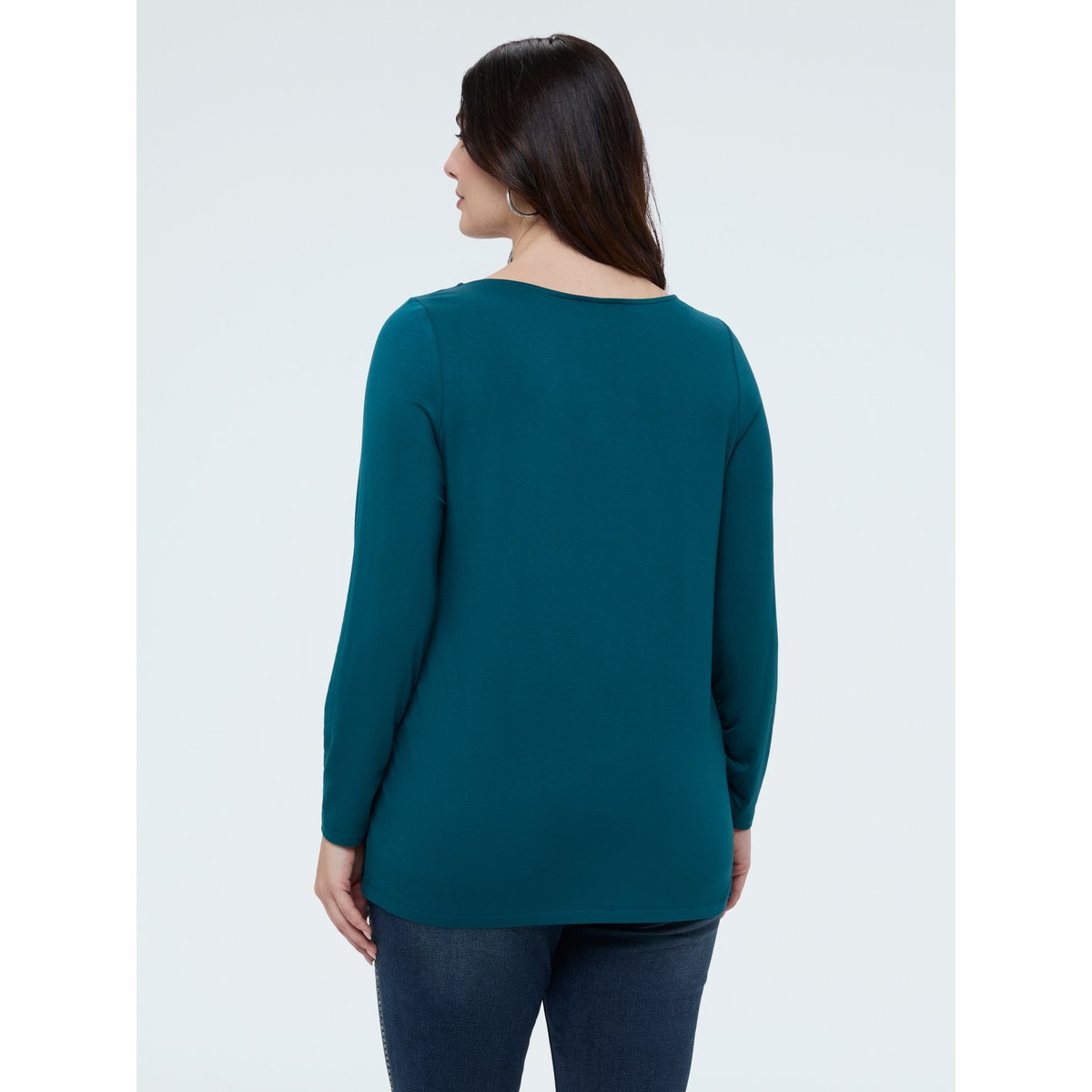 T-shirt en jersey avec détail bijou petrol blue, FIORELLA RUBINO