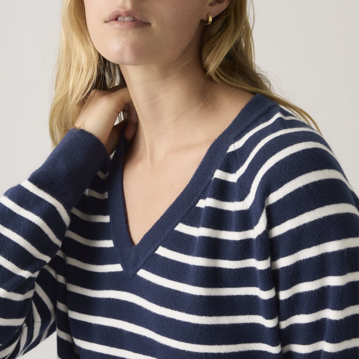 Cardigan col V Supersoft bleu - parisienne stripe peacoat, LEVI'S