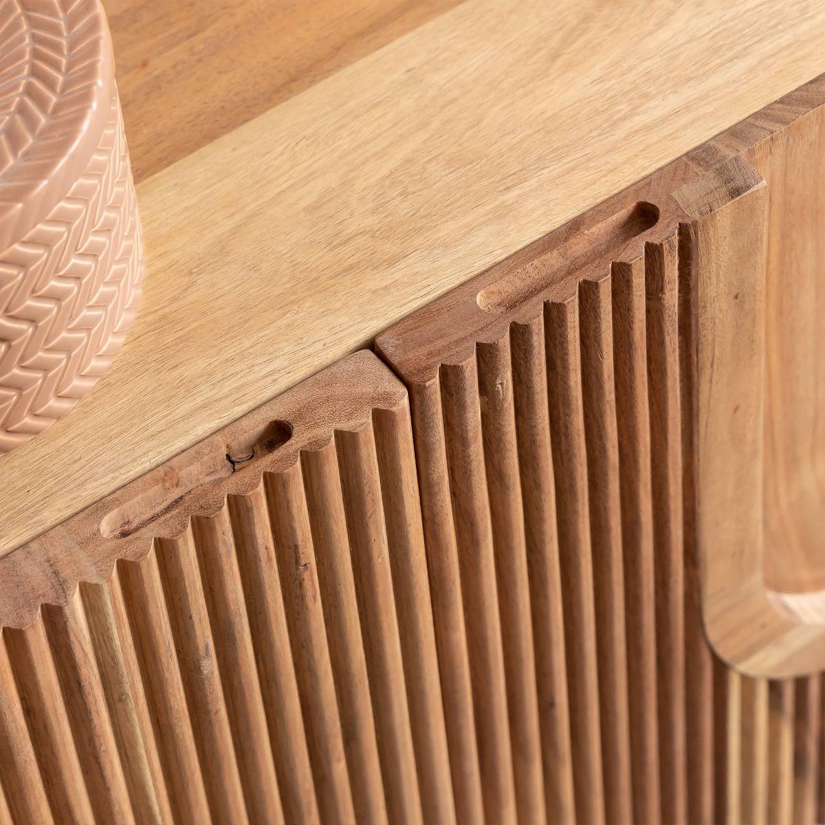 Meuble TV en bois d'acacia TILIO bois foncé, MADE IN MEUBLES