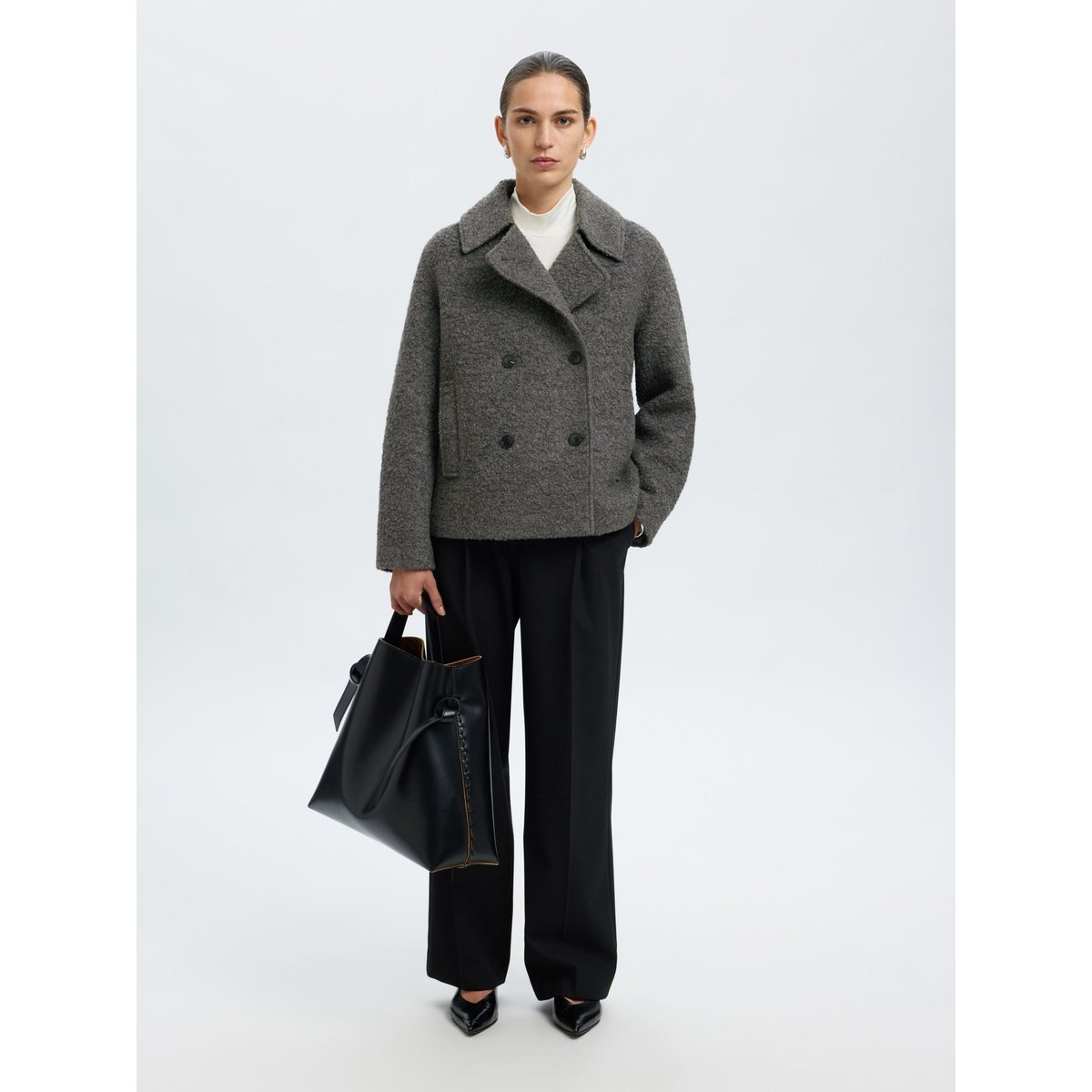 Veste Courte medium grey melange, SELECTED