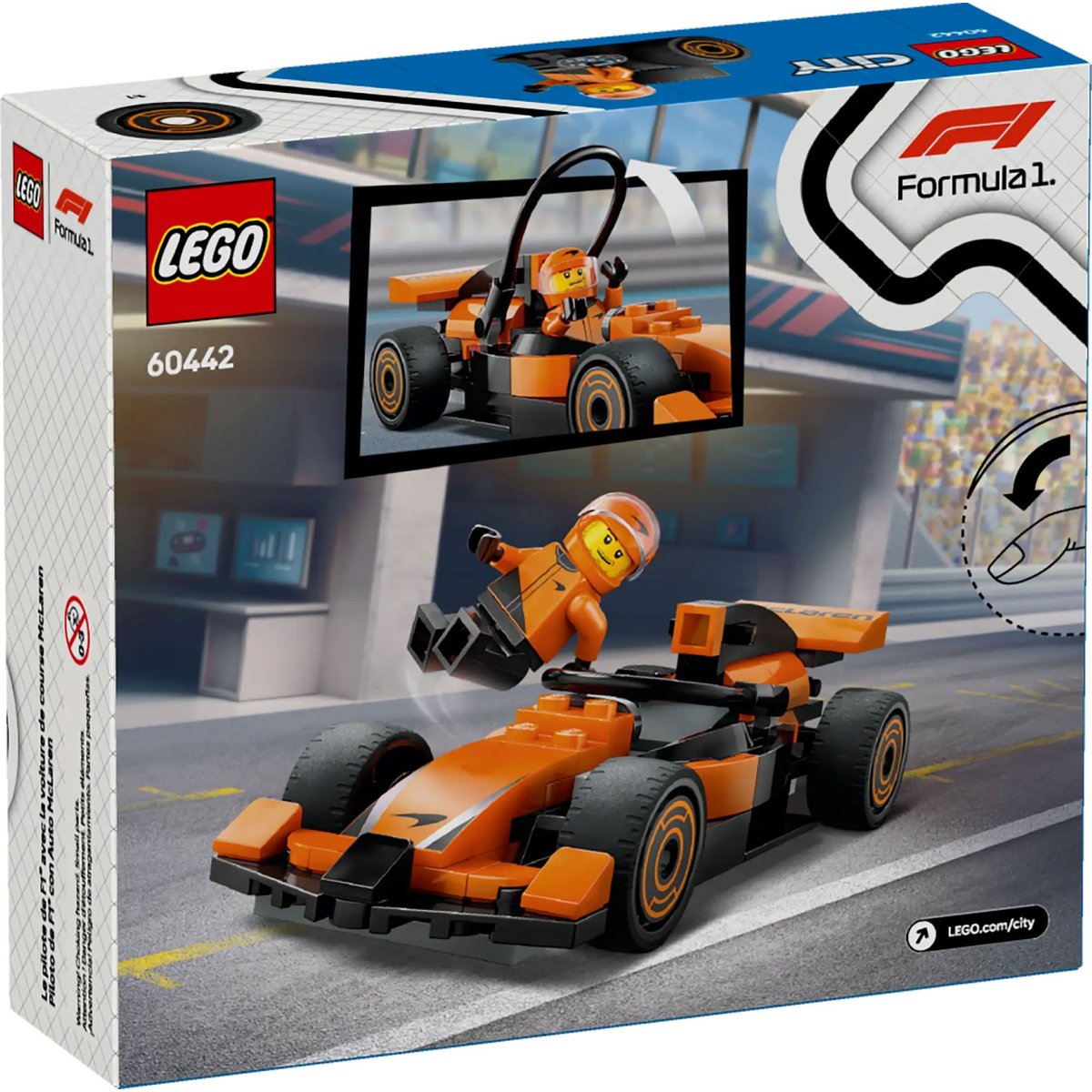 LEGO City - Voiture de course McLaren F1 avec pilote - 60442 multicolore, LEGO