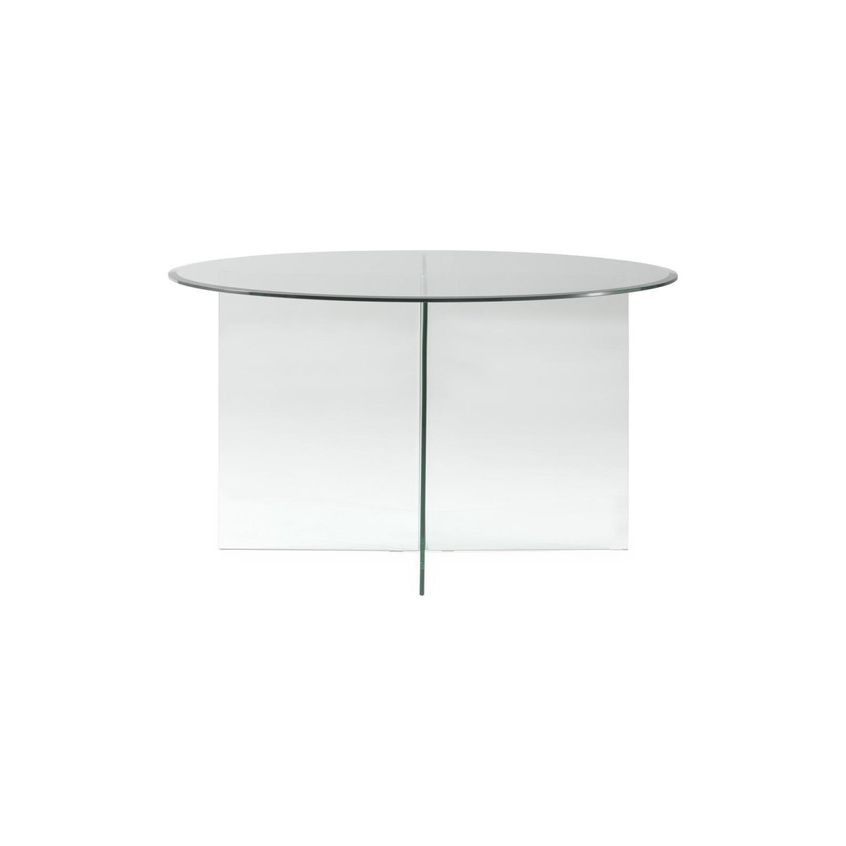 Table à manger ronde en verre transparent, RECOLLECTION