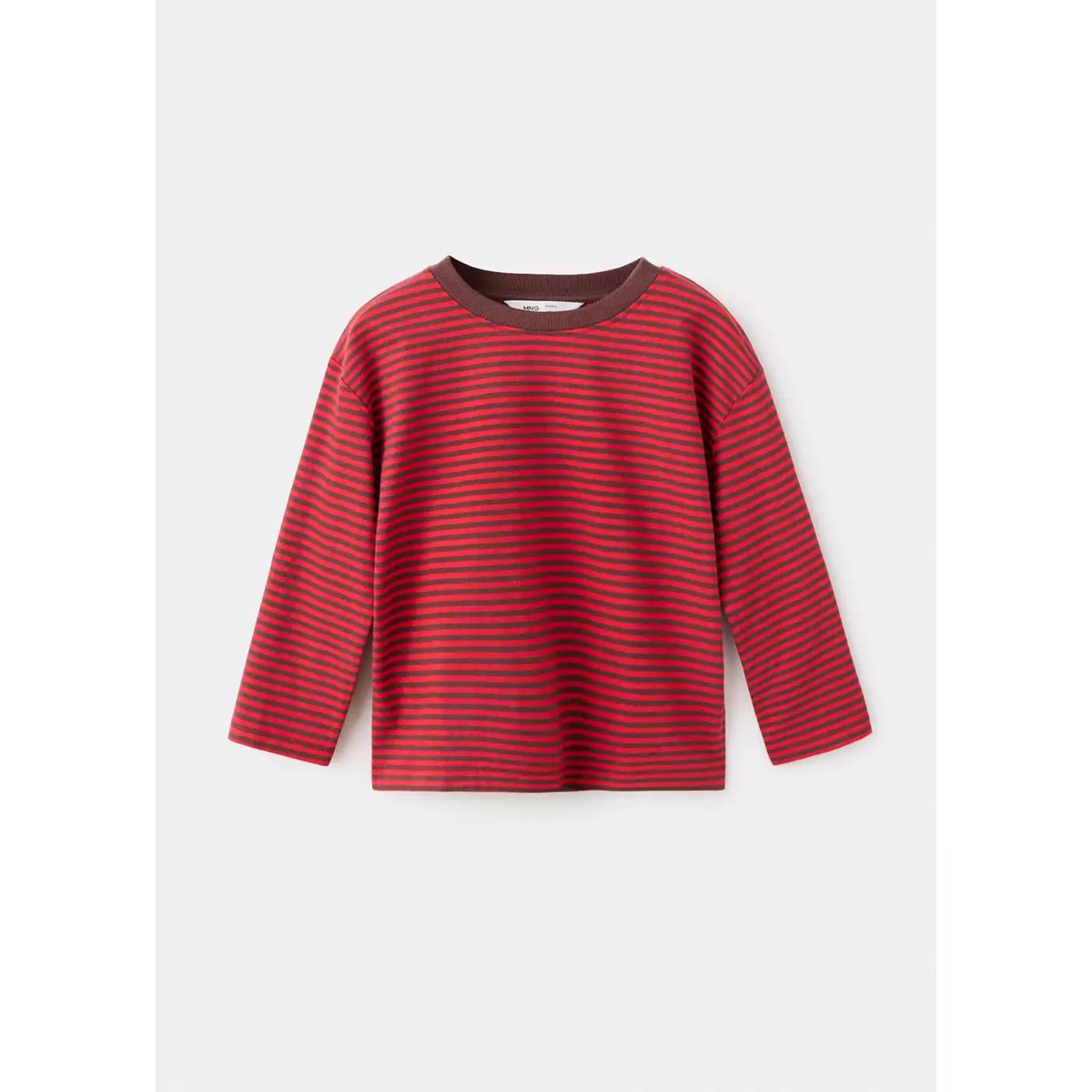 T-shirt oversize rayures grenat, MANGO BABY