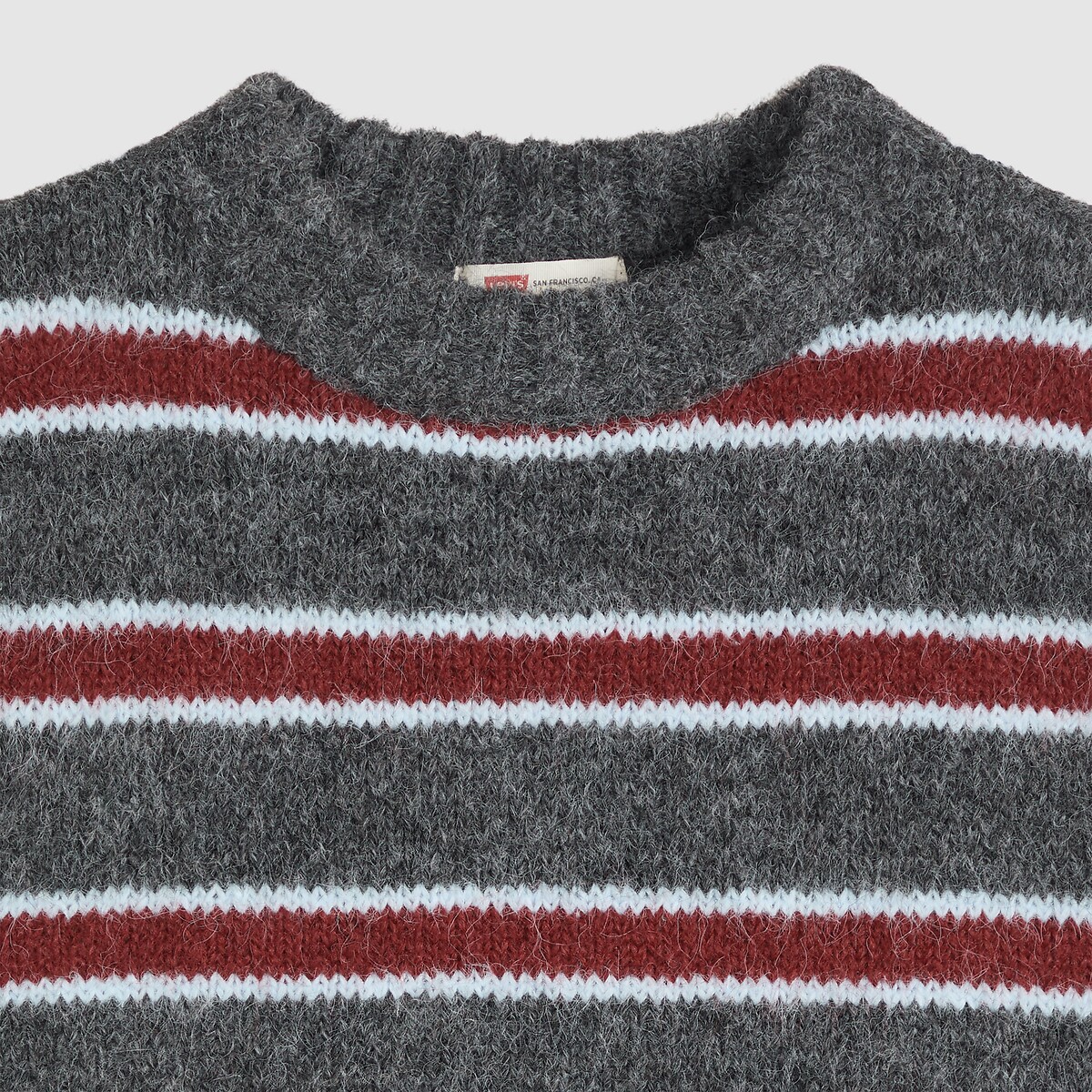 Pull rayé col rond sans manches rouge/gris, LEVI'S