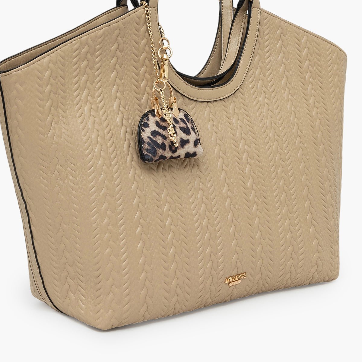 Grand sac shopper Tommylee beige,doré, LOLLIPOPS