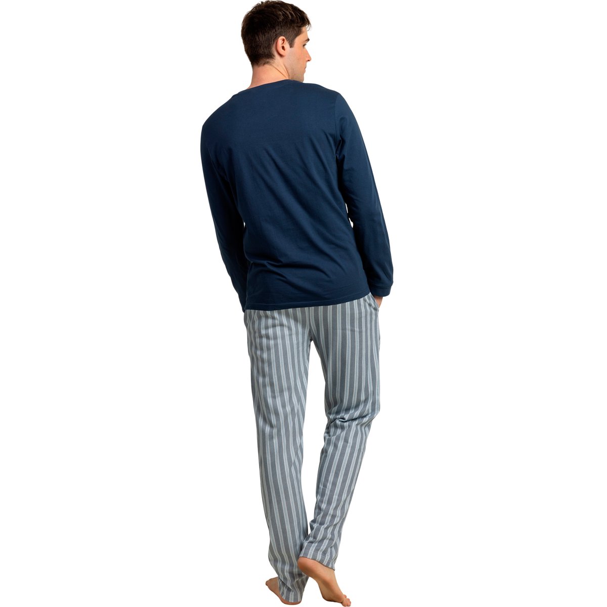 Pyjama pantalon polo manches longues Best Ever bleu, ADMAS