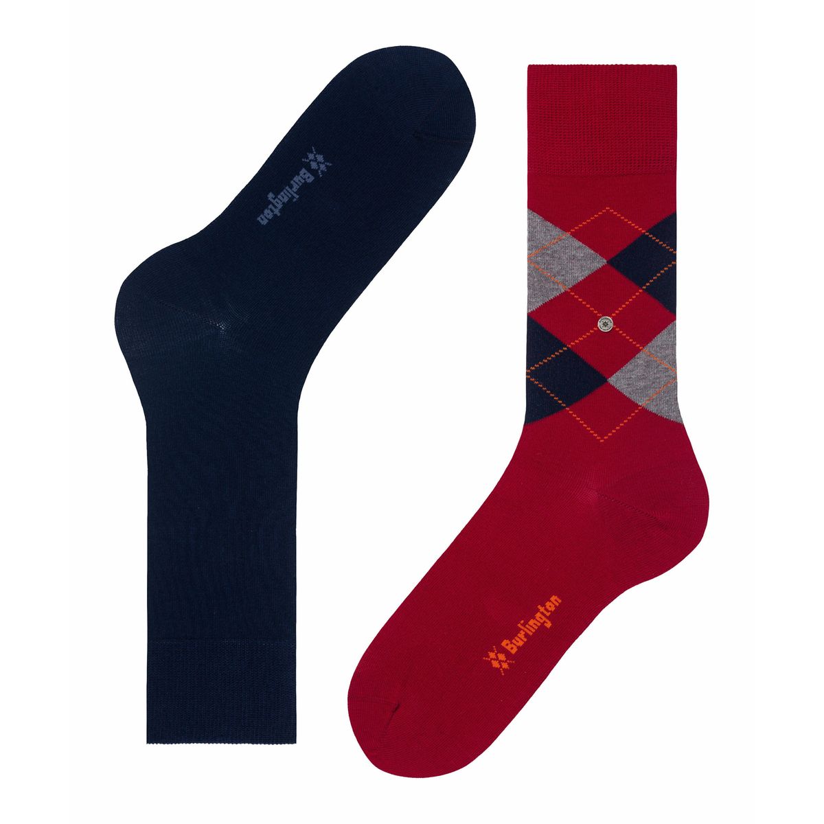 Chaussettes Unies Et Motifs Losange, Lot De 2 Pair gris/gris anthracite, BURLINGTON