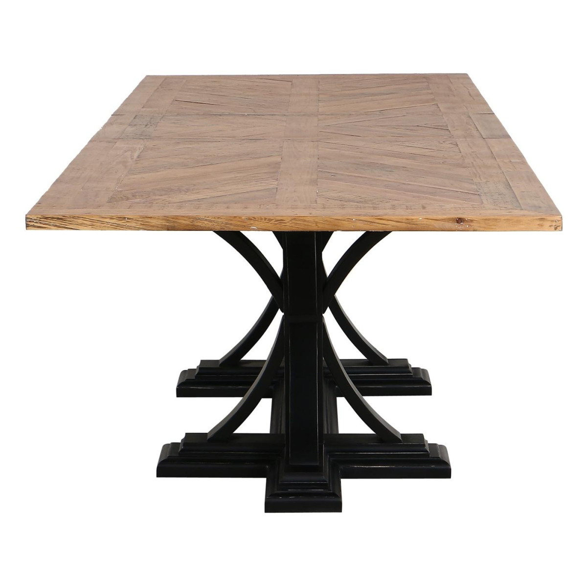Table rectangulaire extensible 1 allonge - noir, INTERIOR'S