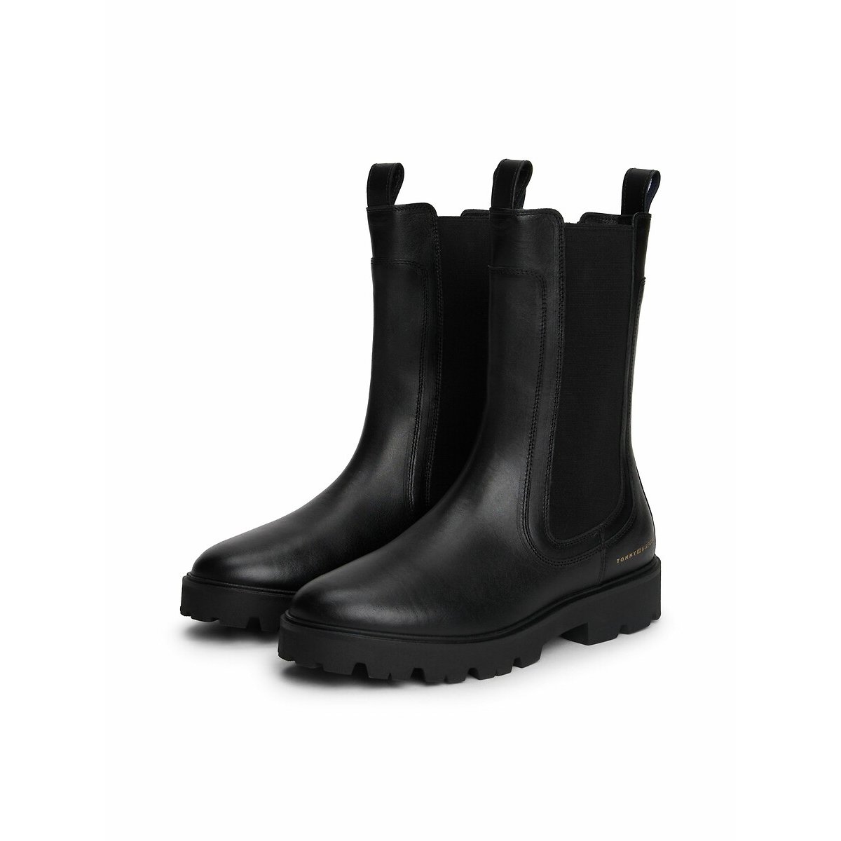Hoge Chelsea leren boots zwart, TOMMY HILFIGER