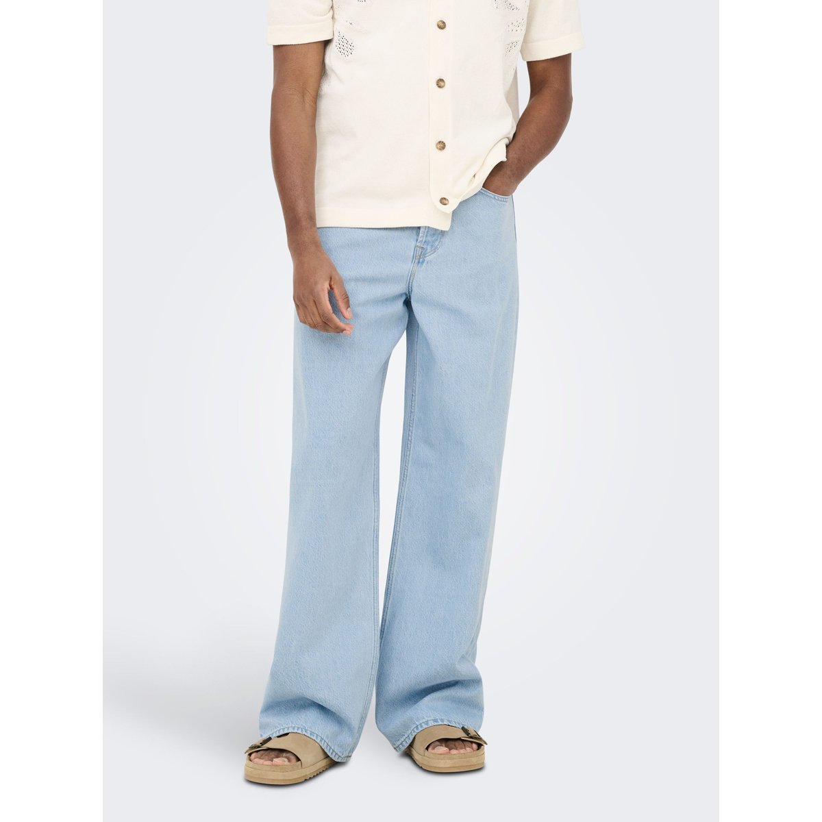 Jean À Jambe Large light blue denim, ONLY & SONS