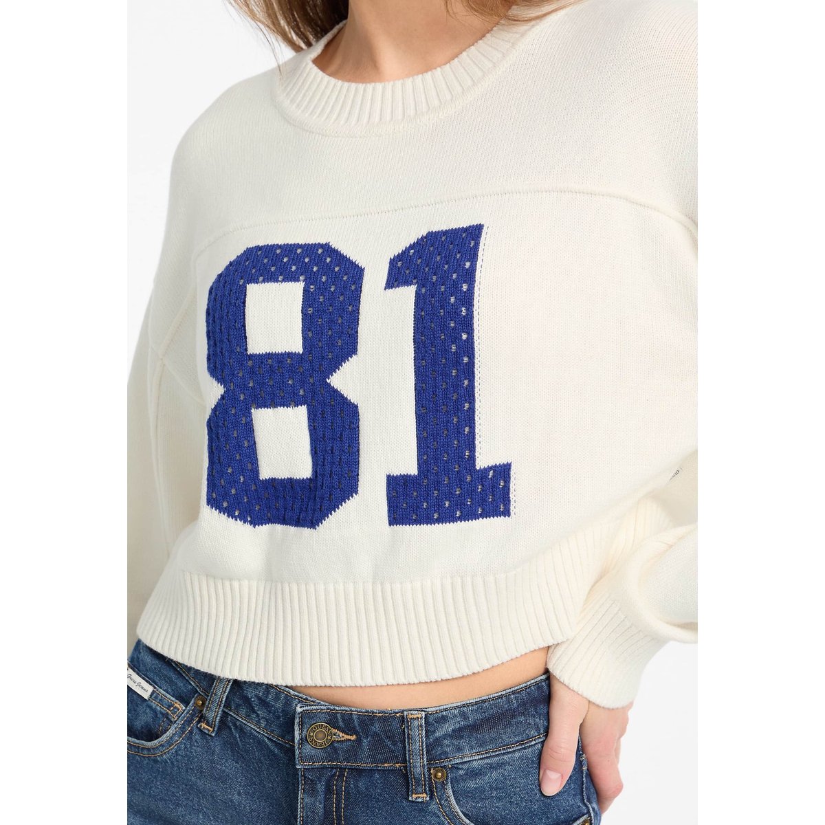 Pull 81 Court blanc, GUESS JEANS
