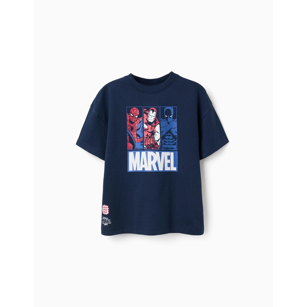 T-shirt en coton avec imprimés Marvel bleu foncé, ZIPPY