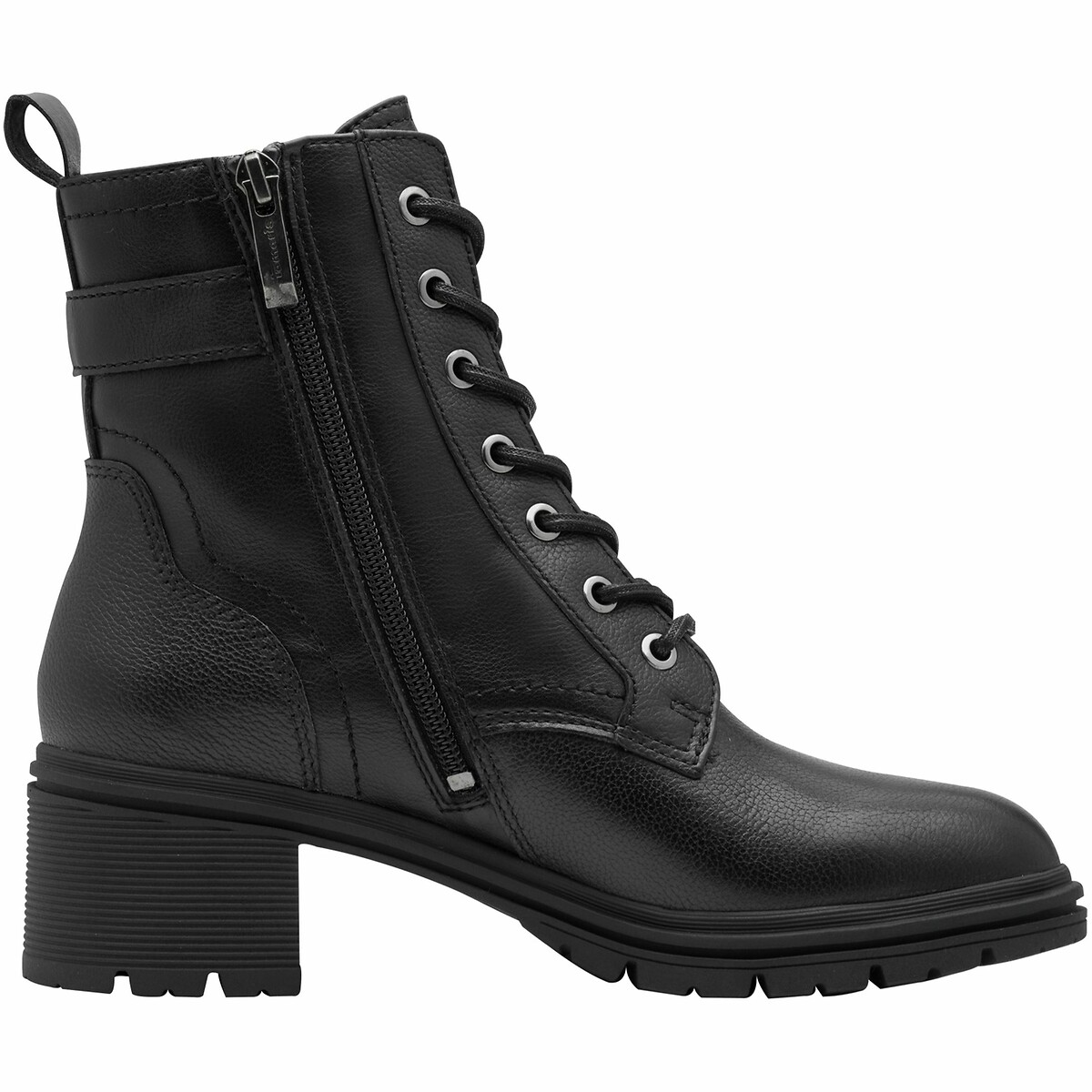 Lace-Up Ankle Boots with Heel black, TAMARIS