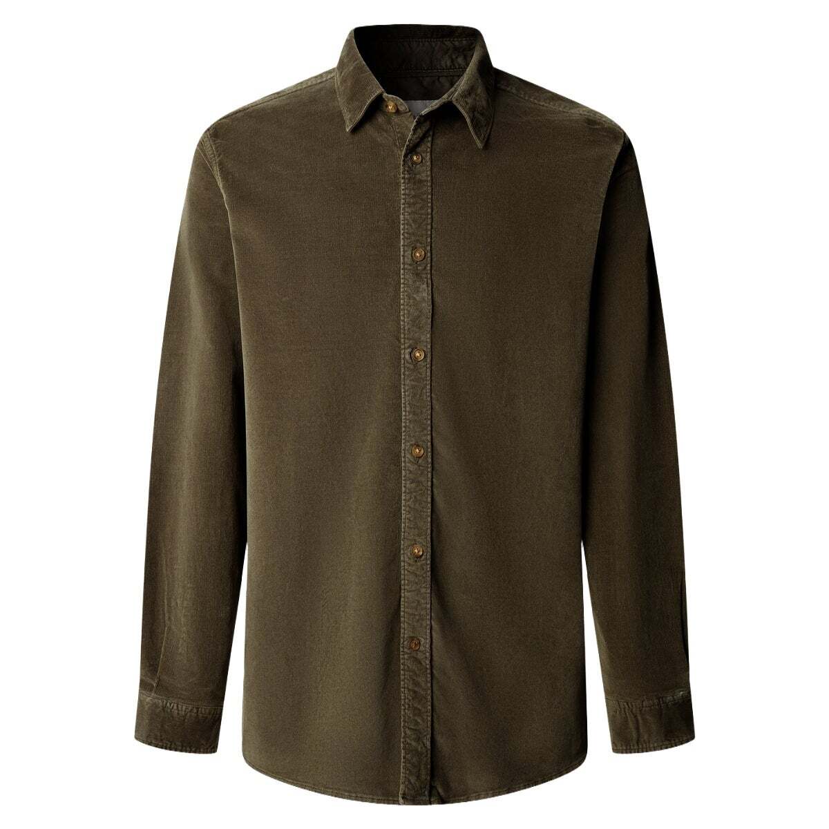 Chemise Coupe Regular En Velours Côtelé trench green, PEPE JEANS