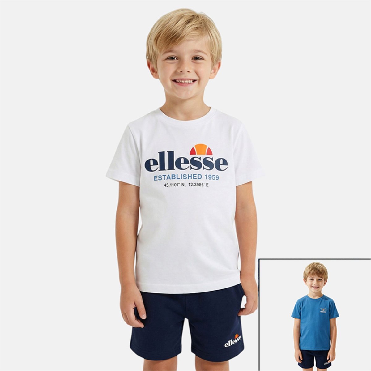 Lot de 2 t-shirts manches courtes et short TEAM bleu marine, ELLESSE
