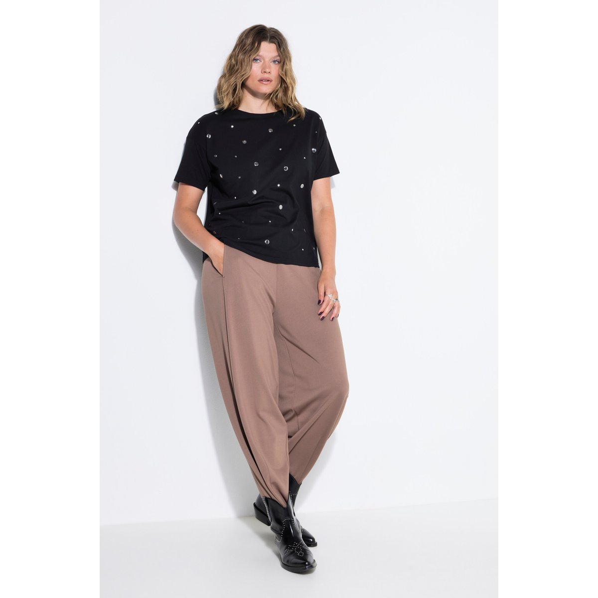Pantalon coupe « barrel » bruitette, STUDIO UNTOLD
