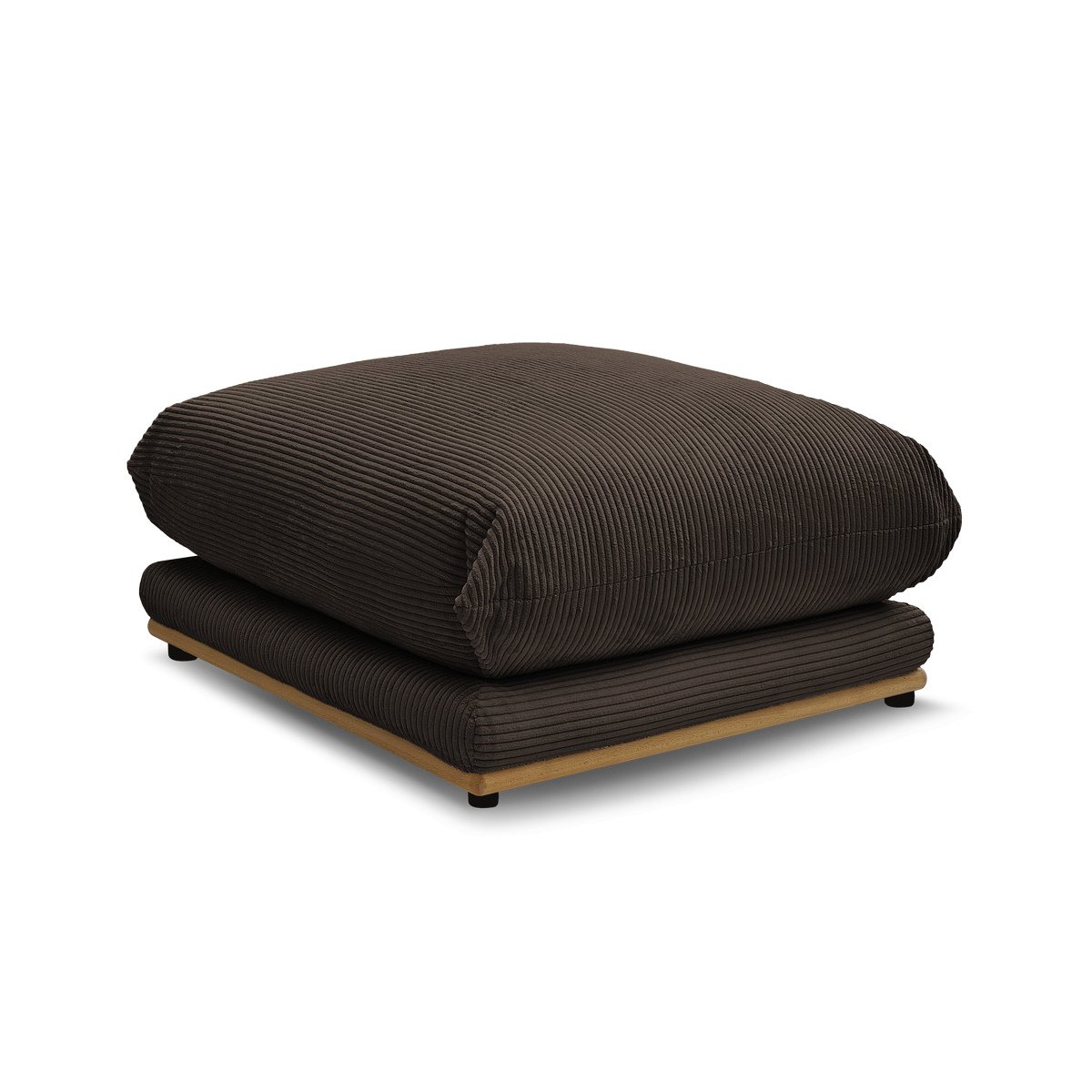 Pouf velours côtelé, ERNEST marron, BOBOCHIC