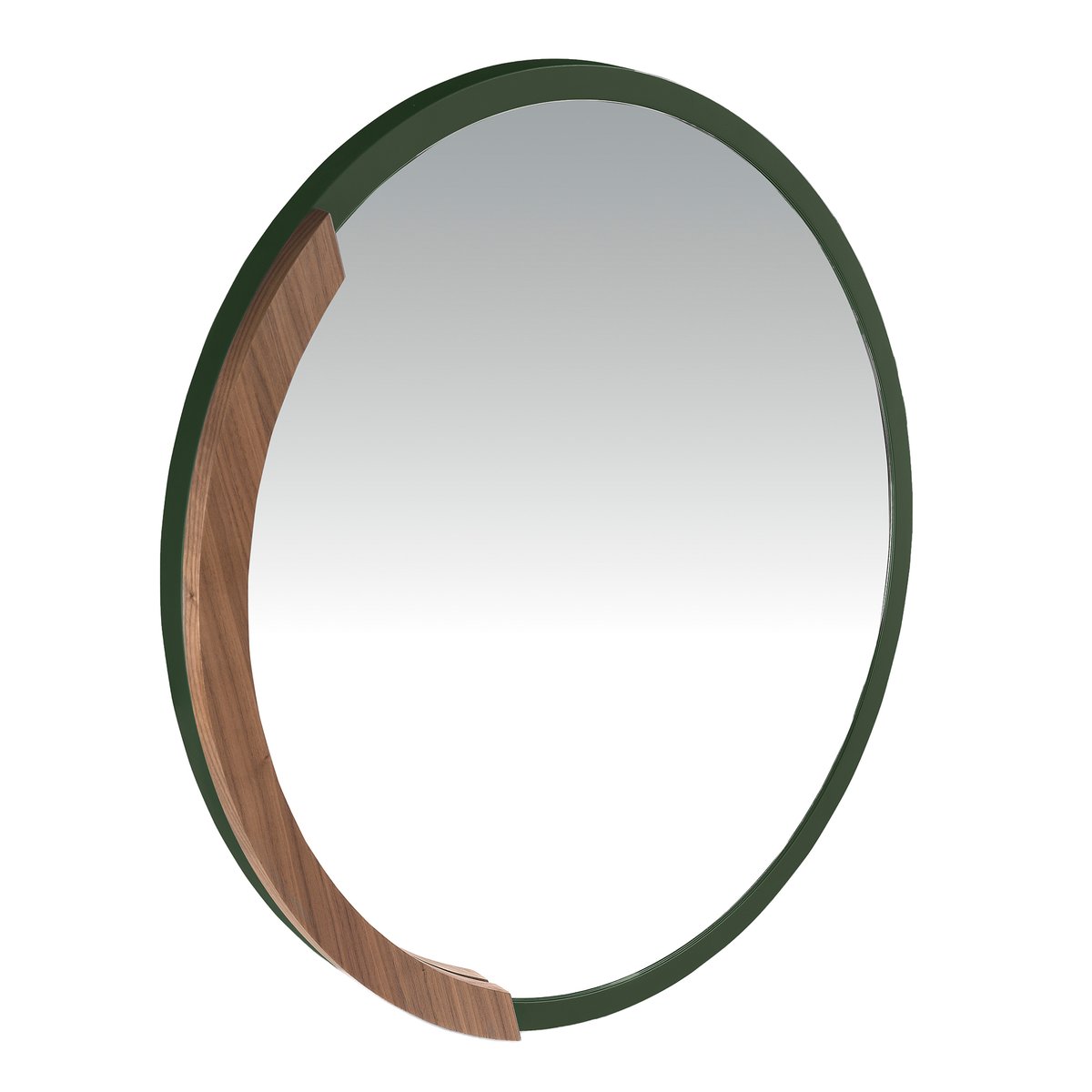 Miroir mural rond bois noyer | noir, ANGEL CERDA